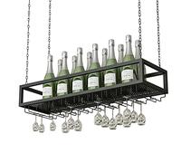Portabottiglie da appendere al soffitto, per casa, bar, calici, champagne, calici da parete, in metallo, mensole per organizer fluttuanti, catena in ferro, 60 x 25 x 21 cm, piedi di polpo