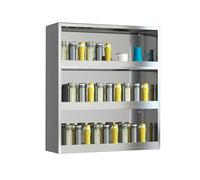 Portabottiglie da appendere alla parete, portabicchieri in acciaio inox, portabicchieri per dipendenti di fabbrica, espositore per bevande thermos per centri commerciali (argento 34,2x5,9x34,2 pollici