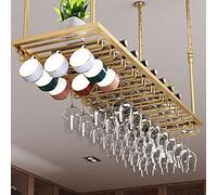 Portabottiglie da appendere in stile industriale, per musica e ristorante, in ferro battuto, regolabile in altezza, con ripiano per calici, per bar, decorazione domestica, 80 x 35 cm