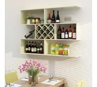 Portabottiglie da parete a 3 ripiani e porta bicchieri, elegante armadietto da appendere per bar, ristoranti e casa, soluzione decorativa moderna per gli amanti del vino