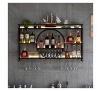 Portabottiglie da parete a LED a 3 ripiani rotondi per bottiglie e bicchieri, decorazione perfetta per la casa, bar e ristoranti, soluzione elegante per gli amanti del vino