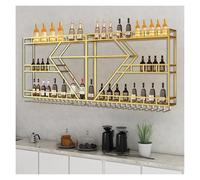 Portabottiglie da parete con luce a LED, mensole da bar per bottiglie di liquore, supporto per bicchiere di vino, espositore per vino da vino, espositori galleggianti per bancone da bar, casa