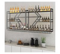 Portabottiglie da parete con luce a LED, mensole da bar per bottiglie di liquore, supporto per bicchiere di vino, espositore per vino da vino, espositori galleggianti per bancone da bar, casa