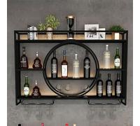 Portabottiglie Da Parete, Porta Bottiglie Di Vino Da Parete Con Ripiano Espositivo, Metallo Porta Vino, Vetrinetta Pensile Da Parete, Espositore Creativo Per Vino Da Parete, Cremagliera Pensile ( Colo