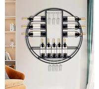 Portabottiglie da parete con supporto in vetro, mensole industriali da appendere per bottiglie di vino, organizer per liquori, per bar, cucina, sala da pranzo