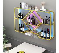 Portabottiglie da parete con supporto per bicchieri, elegante armadietto per liquori, mensole per appendere bicchieri di vino e bottiglie di vino, perfetto per la casa e la cucina