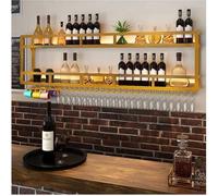 Portabottiglie da parete con supporto per bicchieri, espositore per vino per casa e bar, elegante organizer per vino, 80 x 25 x 54 cm, perfetto per gli amanti del vino e i collezionisti
