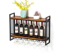 Portabottiglie da parete creativo in metallo con mensola decorativa per la casa in ferro rustico appeso vino elegante supporto per bottiglie di vetro.