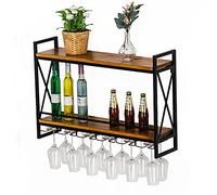 Portabottiglie da parete creativo in metallo con mensola decorativa per la casa in ferro rustico appeso vino elegante supporto per bottiglie di vetro.