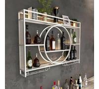 Portabottiglie da parete e porta bicchieri, scaffale multifunzionale in ferro per cucina, sala da pranzo, bar, ristorante