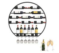 Portabottiglie da parete - Elegante portabottiglie per casa, bar, cucina e cantina, perfetto per conservare e decorare il vino, include un supporto per bicchiere di vino per un'elegante decorazione