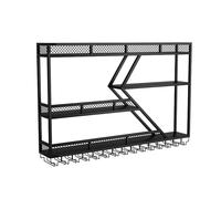 Portabottiglie da parete in ferro dal design semplice moderno per casa, bar, ristorante, club, elegante mensola portabottiglie (dimensioni: 150 x 20 cm)