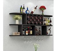 Portabottiglie da parete, in legno massiccio, design moderno, elegante scaffale creativo per casa e ristorante, soluzione decorativa per riporre oggetti