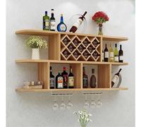 Portabottiglie da parete, in legno massiccio, design moderno, elegante scaffale creativo per casa e ristorante, soluzione decorativa per riporre oggetti