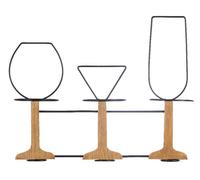 Portabottiglie da parete in legno mdf e metallo 3 Posti 35,5 x 10,5 x 30,5 cm