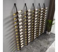 Portabottiglie da parete in metallo alto 184,9 cm, per 12 bottiglie, elegante, da cucina, per ristoranti, bar e cantine (nero, 6 file per 72 bottiglie)
