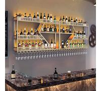 Portabottiglie da parete in metallo con illuminazione a LED, design modulare per bottiglie di vino, decorazione moderna per casa e cucina, robusto e facile da installare, perfetto per gli amanti del