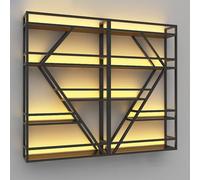 Portabottiglie da parete in metallo con luce a LED, grandi ripiani galleggianti per cucina e sala da pranzo, elegante portabottiglie nizer - perfetta decorazione per la casa e soluzione di