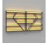 Portabottiglie da parete in metallo con luce a LED, grandi ripiani galleggianti per cucina e sala da pranzo, elegante contenitore per vino e decorazione per la casa