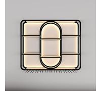 Portabottiglie da parete in metallo con luce a LED, mensole moderne per bar con supporto in vetro, contenitore per liquori neri, 100 x 20 x 100 cm, perfetto per decorare la casa e divertirsi