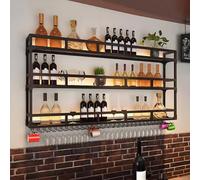 Portabottiglie da parete in metallo per liquori e bicchieri da vino, eleganti mensole per cucina, bar, dispensa, cantina, soluzione perfetta per decorare la casa