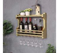 Portabottiglie da parete in metallo | Portabottiglie di vino | Supporto per bicchieri da vino | Supporto per calici da appendere | Decorazione perfetta per la casa e la cucina Dfvv oro, 100 x 11 x 43