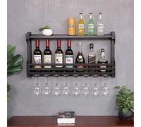 Portabottiglie da parete in metallo | Portabottiglie di vino | Supporto per bicchieri da vino | Supporto per calici da appendere | Decorazione perfetta per la casa e la cucina Dfvv oro, 100 x 11 x 43