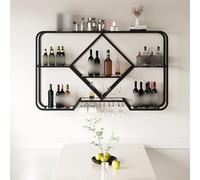 Portabottiglie da parete, in stile industriale, organizer per vino, da appendere al bar, per casa, sala da pranzo, cucina