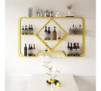 Portabottiglie da parete, in stile industriale, organizer per vino, da appendere al bar, per casa, sala da pranzo, cucina