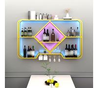 Portabottiglie da parete, in stile industriale, organizer per vino, da appendere al bar, per casa, sala da pranzo, cucina
