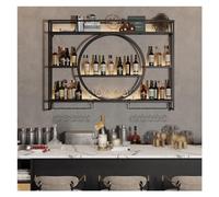 Portabottiglie da parete, mensole galleggianti per unità bar, porta bicchieri da vino, espositore per bottiglie di vino, supporto da appendere per tazze di vino, mensole da bar moderne per bottiglie