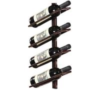 Portabottiglie da parete per 4, 6, 8 bottiglie, espositore verticale per casa, bar, cucina e cantina, supporto decorativo in metallo color bronzo per riporre con stile.