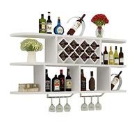 Portabottiglie da parete per bottiglie di vino, scaffale per 11 bottiglie di vino, scaffale per vino moderno e minimalista (colore: bianco Dimensioni: taglia unica)