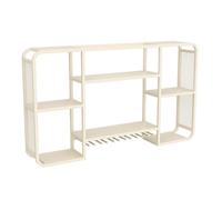 Portabottiglie da parete per bottiglie e bicchieri, in metallo, con supporto per bicchieri, multifunzione, per bar e cucina, bianco, 80 x 70 cm