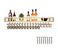 Portabottiglie da parete Portabicchiere 60 cm150 cm Supporto in vetro in ferro facile da installare Nero/Oro Design robusto Ragionevole Design in vetro da appendere Decorazione moderna per la casa