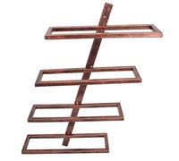 Portabottiglie da Parete Rustico, Mensola in Ferro, Design Moderno, Sala da Pranzo, Arredamento, Bronzo (Portabottiglie inclinato sospeso per 4 bottiglie)