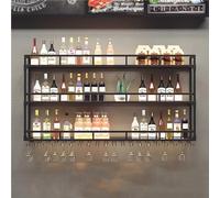 Portabottiglie da parete, scaffale per bicchieri da vino, mensole galleggianti per bar, espositore per bottiglie di vino, supporto da appendere per bottiglie di vino, mensole da bar moderne per