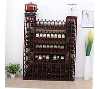 Portabottiglie da pavimento in legno massello, resistente, per bar, soggiorno, taverna, elegante soluzione perfetta per la casa e l'intrattenimento.