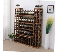 Portabottiglie da pavimento in legno massello, resistente, perfetto per casa, bar, soggiorno o taverna, soluzione elegante e robusta per riporre il vino.
