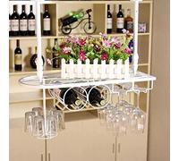 Portabottiglie da soffitto capovolto, Portabottiglie e bicchieri da vino appendere multicolore 60-120x25cm