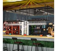 Portabottiglie da soffitto capovolto, Supporto regolabile for bicchieri e bottiglie di vino in metallo multicolore, diverse misure(Black,80 cm (31 in))