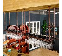 Portabottiglie da soffitto capovolto, Supporto regolabile for bicchieri e bottiglie di vino in metallo multicolore, diverse misure(Bronze,60 cm (24 in))