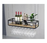 Portabottiglie da soffitto industriale - Portabottiglie da appendere con ripiano in vetro 78,7 cm rotondo per bicchieri da vino per bar caffetteria cucina - soluzione elegante per gli amanti del vino