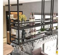 Portabottiglie da Soffitto,Porta Bicchiere da Vino Sospeso,Portabottiglie E Portabicchieri Scaffali Galleggianti,Piante Moderne Foto Bottiglie di Vino Espositore Scaffale,per Cucina Home Bar (Size :