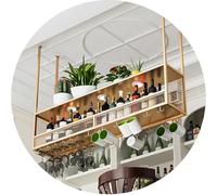 Portabottiglie da soffitto, portabottiglie con gancio per bicchieri, mensole galleggianti per unità bar, portabottiglie capovolto con braccio, per cucina, bar, sala da pranzo, Glod (dimensio