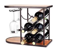 Portabottiglie da tavolo sottosopra porta bicchieri da vino in legno massello espositore per vino decorazione per la casa mensola (dimensioni: C) (A)