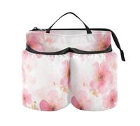 Portabottiglie da viaggio per bagagli, con fiori ad acquerello, colore rosso, due portabicchieri per assistente must have