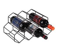 Portabottiglie da vino autoportante Fantasee 9 bottiglie | Mobiletto portabottiglie da tavolo leggero per gli amanti del vino, nero - per bottiglie da 750 ml o diametro inferiore a 8,1 cm