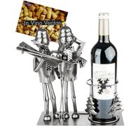 Portabottiglie da Vino Coppia di Sciatori Figurina da Sci Regali di Coppia