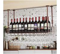 Portabottiglie Decorazione Sottosopra Porta Bicchiere di Vino In Ferro Battuto Soffitto Scaffale di Stoccaggio Posate Portabottiglie Calice Mensola Ad Alta Capacità Cucina Casa Bar Bancone Ristoranti